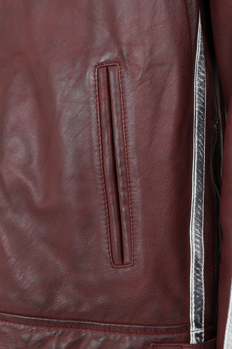 Mens burgundy clearance leather jacket