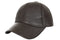 Premium brown leather baseball cap with curved peak by LLD Original, adjustable and stylish headwear accessory.
