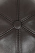 Premium dark brown leather baseball cap with curved peak by LLD Original