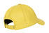 Premium yellow leather baseball cap with curved peak and adjustable strap by LLD Original
