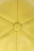 Premium yellow leather baseball cap with curved peak and adjustable strap by LLD Original