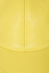 Premium yellow leather baseball cap with curved peak and adjustable strap by LLD Original