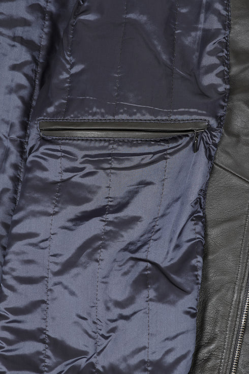 PAUL - Grey Nappa Leather Blouson Jacket - Classic Fit