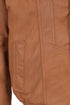 Men's tan nappa leather blouson jacket by LLD Original, classic style, available in 2XL, 3XL, and 4XL sizes.