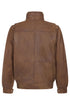Men's brown Napa leather blouson jacket by LLD Original, featuring a classic design and available in multiple sizes.