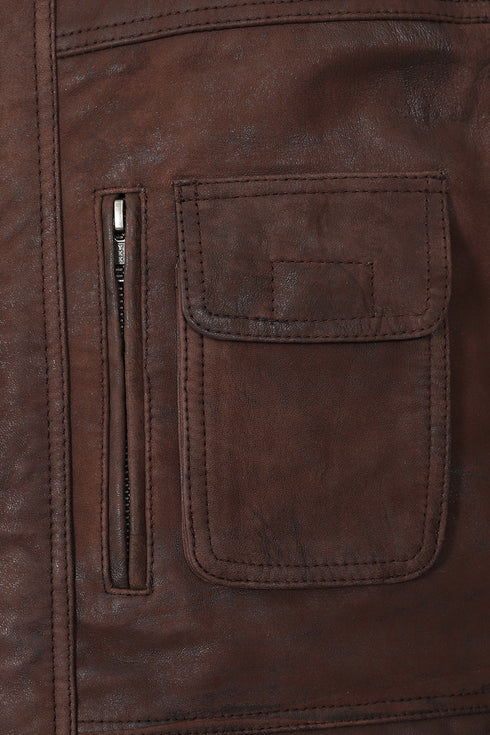Men’s Brown Buff Real Lamb Leather Gilet – Vinny Vig