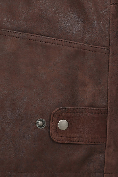 Men’s Brown Buff Real Lamb Leather Gilet – Vinny Vig