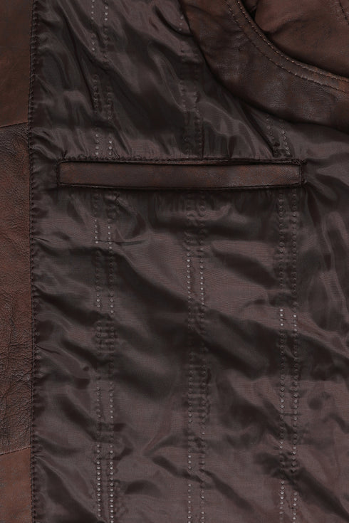 Men’s Brown Buff Real Lamb Leather Gilet – Vinny Vig