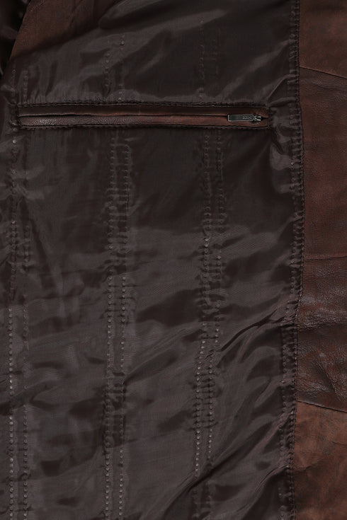 Men’s Brown Buff Real Lamb Leather Gilet – Vinny Vig