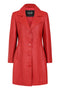Women’s Red Real Lamb Nappa Leather Knee Length Coat – Donna