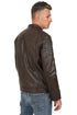 Classic brown genuine Nappa leather jacket for men by LLD Original, available in multiple sizes.