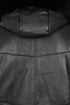 Women's Nappa Leather 3/4 Coat Black Fur Hood - MARIA