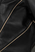 Women's black cream nappa leather jacket with concealed zip and contrast trim by LLD Original