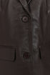 Brown nappa leather hip-length blazer jacket for women by LLD Original
