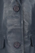 Navy blue hip-length blazer leather jacket for women by LLD Original, available in sizes 8-18