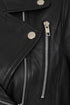 Women's black soft leather biker jacket with Emma YKK zip, available in various sizes by LLD Original