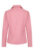 Soft pink nappa leather biker jacket with classic fitted design from LLD Original, available in sizes 8 to 12.