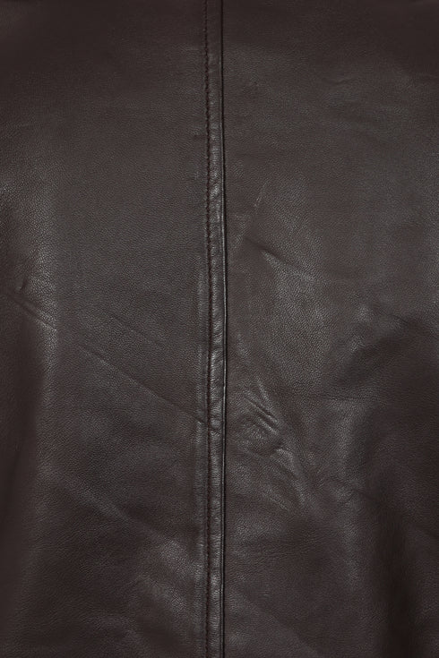 Women’s Brown Real Nappa Leather Biker Jacket – Celia