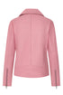 Women's pink real leather biker jacket with collar and inside pocket, by LLD Original