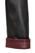 Millie black Napa leather jacket with burgundy contrast details, women's classic style by LLD Original