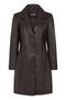 Women’s Brown Real Lamb Nappa Leather Knee Length Coat – Donna