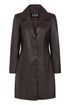 Women’s Brown Real Lamb Nappa Leather Knee Length Coat – Donna