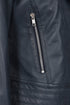 Women’s Navy Real Nappa Leather Biker Jacket – Suzy