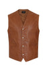 Men's Leather Classic Waistcoat Black, Brown, Tan - TEDDY - London Leathers Direct
