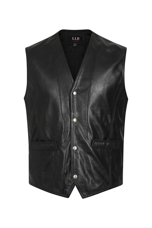 Men's Leather Classic Waistcoat Black, Brown, Tan  - TEDDY - London Leathers Direct