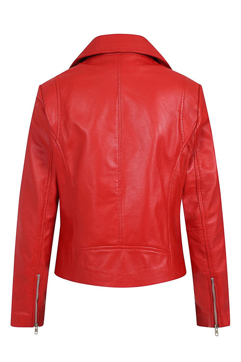 Women's Biker Style Real Leather Jacket - CELIA - London Leathers Direct