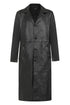 Men's Black Long Classic Genuine Leather Coat - BUDDY - London Leathers Direct