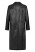 Men's Black Long Classic Genuine Leather Coat - BUDDY - London Leathers Direct
