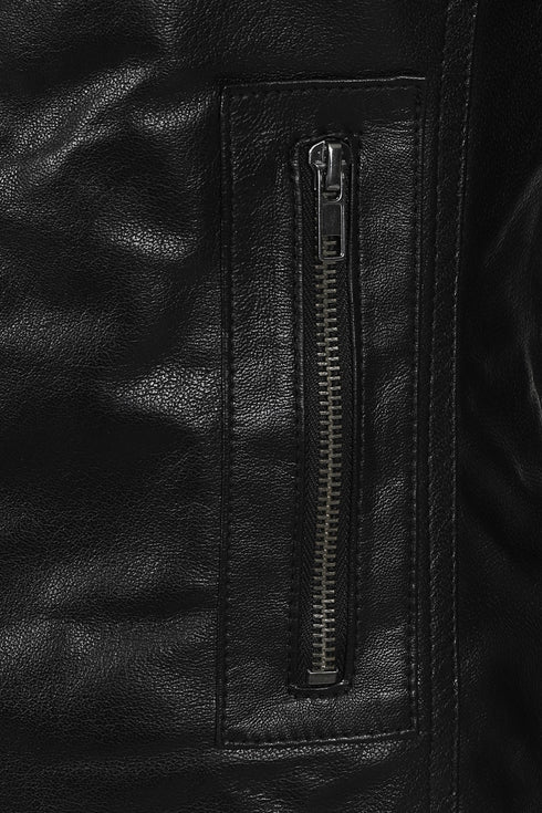 LLD Original CHLOE women's black lamb nappa leather biker jacket with classic design