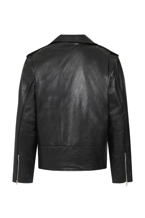 Men's Genuine Classic Leather Biker Jacket - FONZY - London Leathers Direct