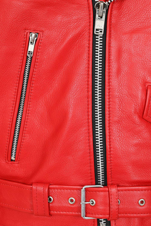 Men's Genuine Classic Leather Biker Jacket - FONZY - London Leathers Direct