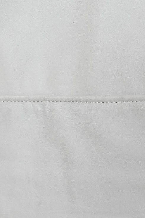 White genuine calf leather biker jacket with belt, LLD Original brand, available in sizes S to 4XL