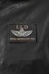 LLD Original black leather pilot bomber jacket with genuine cowhide and fur collar, available in 2XL-4XL sizes.