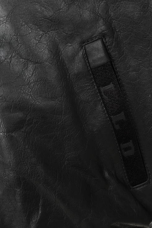 LLD Original black cowhide pilot leather bomber jacket with fur collar, available in sizes 2XL to 4XL