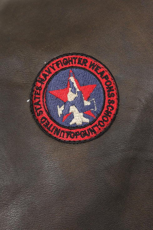 Men's Real Leather Pilot Jacket with Detachable Fur Collar - TOMMY - London Leathers Direct