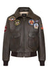 Men's Real Leather Pilot Jacket with Detachable Fur Collar - TOMMY - London Leathers Direct