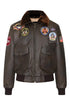 Men's Real Leather Pilot Jacket with Detachable Fur Collar - TOMMY - London Leathers Direct