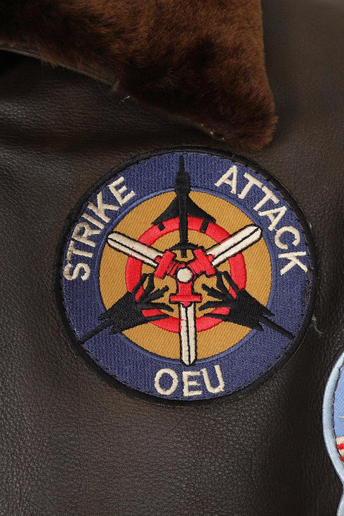 Men's Real Leather Pilot Jacket with Detachable Fur Collar - TOMMY - London Leathers Direct