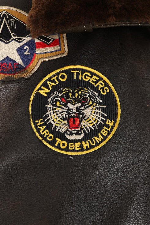 Men's Real Leather Pilot Jacket with Detachable Fur Collar - TOMMY - London Leathers Direct