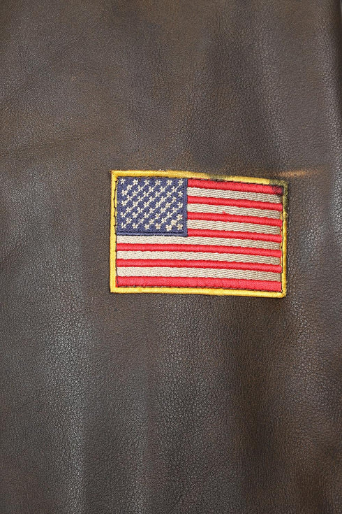 Men's Real Leather Pilot Jacket with Detachable Fur Collar - TOMMY - London Leathers Direct