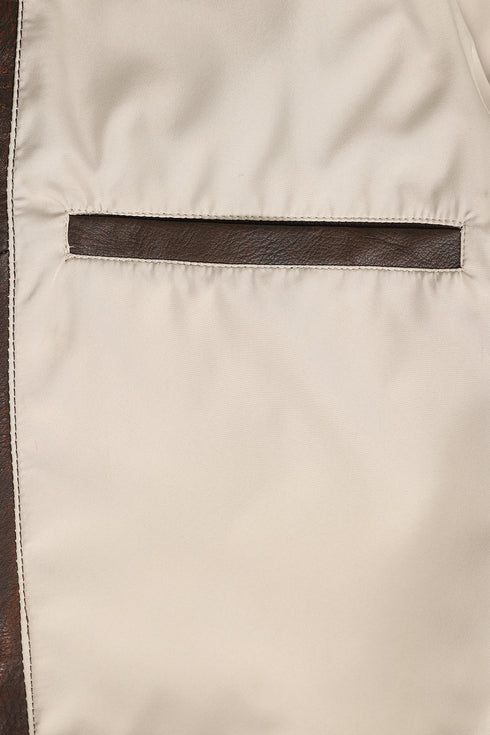 TOMMY Genuine Leather Pilot Jacket - Detachable Fur Collar