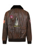 TOMMY Genuine Leather Pilot Jacket - Detachable Fur Collar