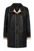 Women's Beautiful ¾ Length Leather Coat - JOSIE - London Leathers Direct