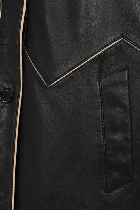 Women's Beautiful ¾ Length Leather Coat - JOSIE - London Leathers Direct