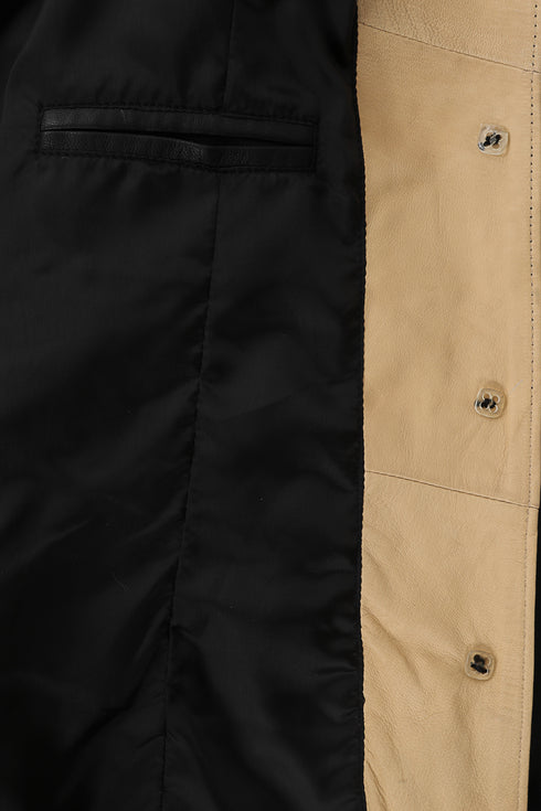 LLD Original black Nappa leather blazer with classic button front and collar, available in sizes 8, 10, and 12.