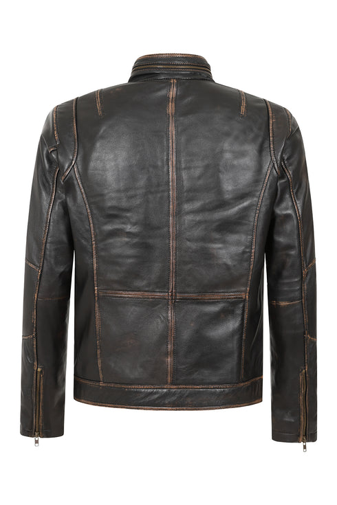 ARMANDO Men's Genuine Nappa Leather Jacket - Classic Brown